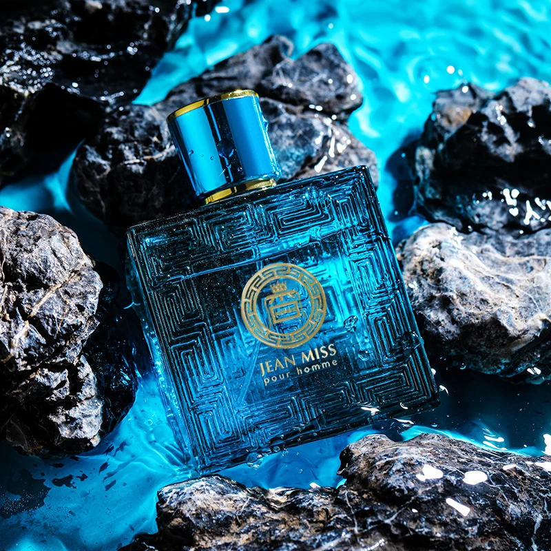 Men's Eros Perfume Bottle 100ML with Fine Mist Spray and Luxury Gift Box, Multiple Materials Including Glass, Acrylic, PET or Metal, Long-Lasting Fresh Ocean Fragrance, Attracting Women, Ideal for Dating, Factory Direct Orders 1