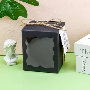 10/20pcs Candle Gift Boxes with Transparent Window, Paper Packaging with Label and Twine, Ideal for Weddings, Birthdays, Party Favors, or Jewelry Display, Durable Kraft Paper Boxes, Factory Direct Supply