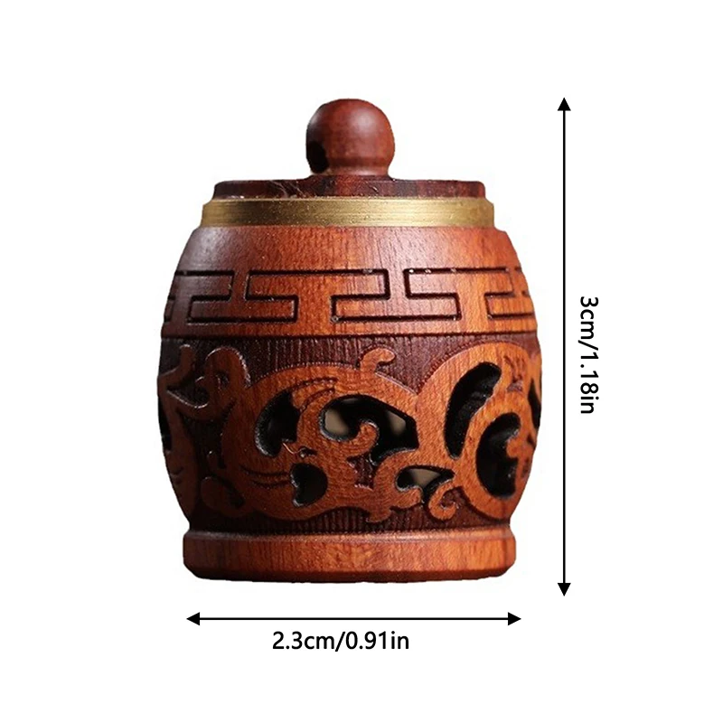 1Pc Natural Wood Lotus Shape Mini Perfume Aroma Diffuser Bottle with Expandable Sandalwood, Portable Wooden Jar, Hanging Pomander Container for Car, Room, DIY Essential Oil, Travel - 图片 6