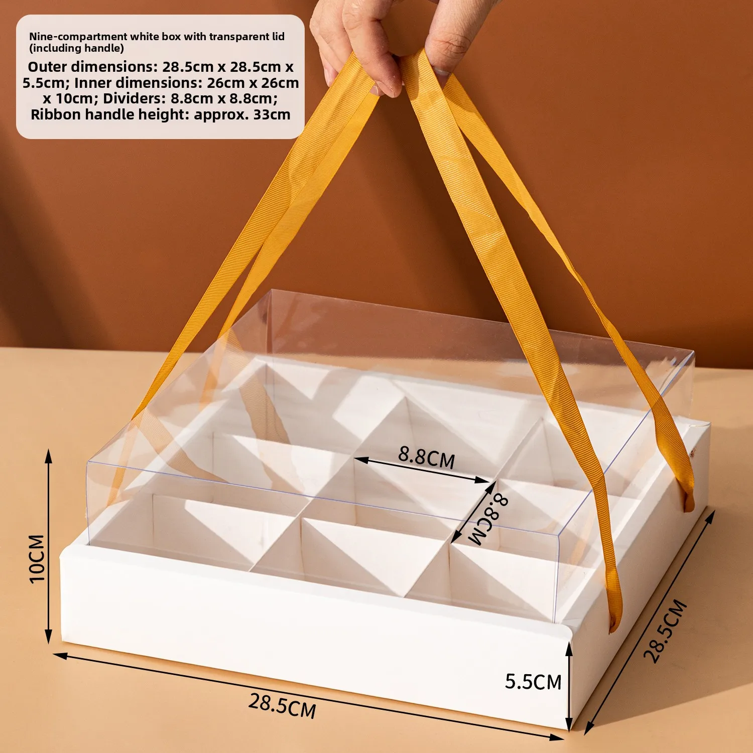 Premium Kraft Paper Dessert Gift Box with 4/6/9 Compartments – Sturdy Pastry Container for Mousse Cups, Cupcakes, Mini Cakes, Picnic Treats, Party Favors, Bakery Packaging, Holiday and Celebration Use - 图片 28