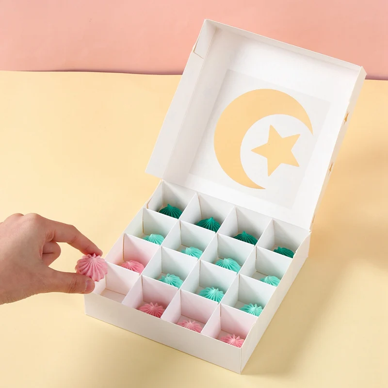 2Pcs Eid Mubarak Cake Boxes with Clear Window, Ramadan Kareem Transparent Candy and Chocolate Packaging Containers, Islamic Muslim Party Supplies for Home Decor, Dessert and Gift Presentation 17