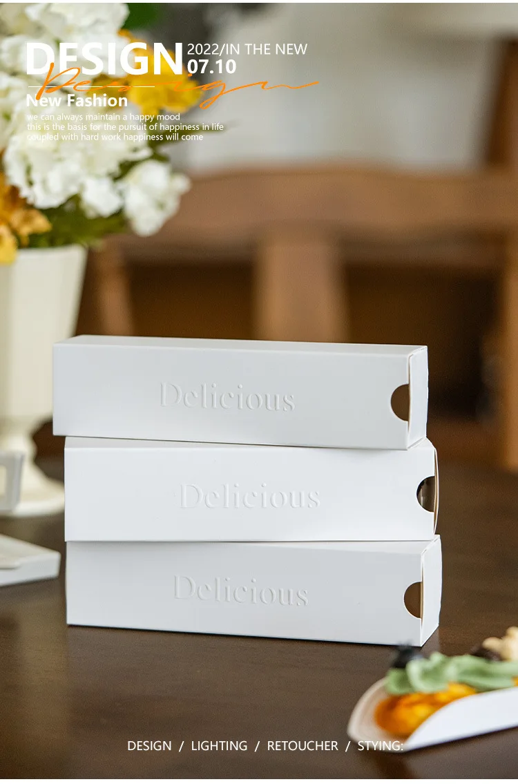 50PCS Rectangle French Napoleon Mousse Boxes, DIY Mini Cake Packaging, Waterproof and Oilproof Dessert Containers for Bakery, Pastry, Pudding, Chocolate, Takeout, Party and Home Use 3