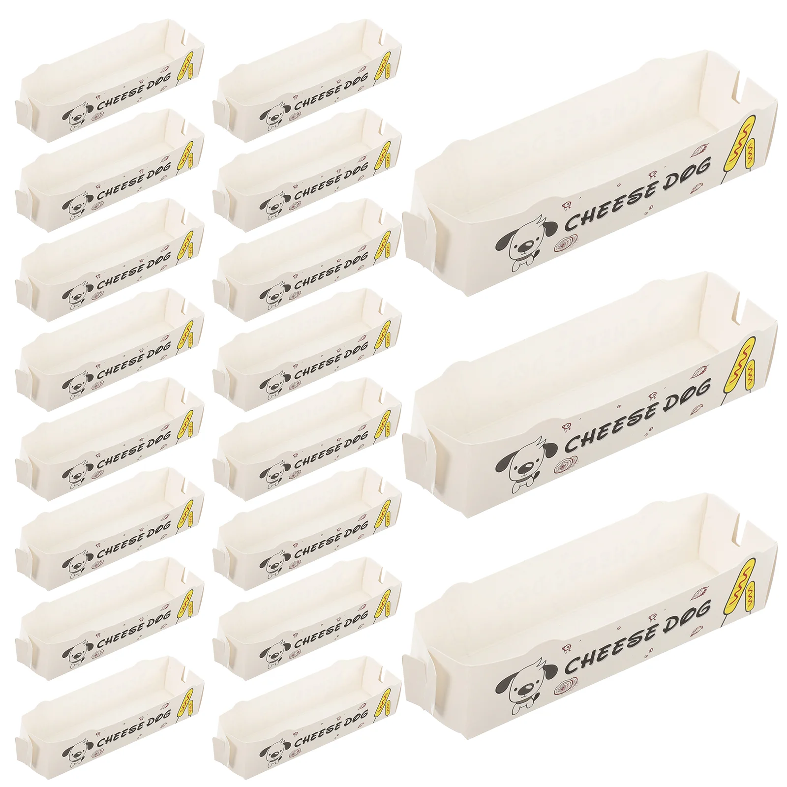 100PCS Hot Dog Paper Boxes Takeaway Disposable Lunch Trays – Kraft Cardboard Containers for Snacks, Sausage, Sandwich, Cookies, Bread, Desserts, Wedding Treats and Party Catering Supplies - 图片 5