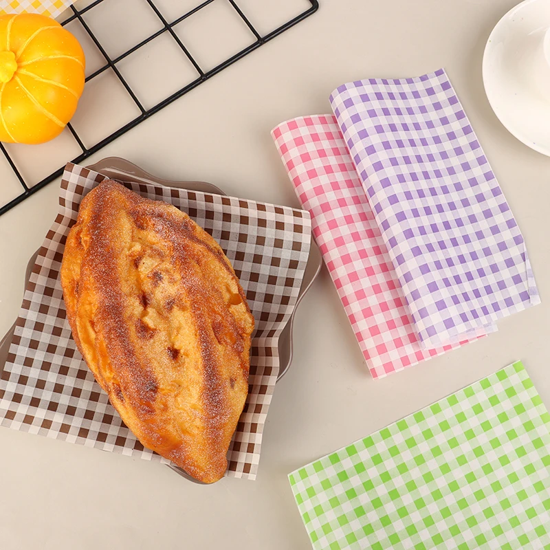 50 Sheets Greaseproof Wax Paper – Multi-Color Oil-Proof Food Wrapping Sheets for Sandwich, Burger, Fries, Bread, Macarons, Pizza, Desserts – Baking & Kitchen Packaging Supplies 50pcs 10