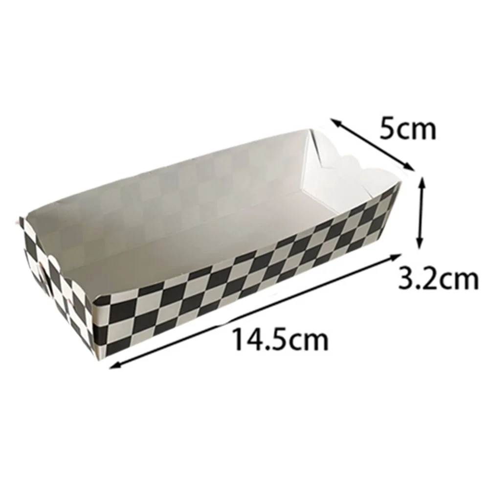 Checkered Paper Food Trays Black and White Disposable Popcorn Hot Dog French Fries Nacho Chip Snack Basket Boats Classic Racing Theme Serving Plates for Birthday Party Supplies Catering Events - 图片 4