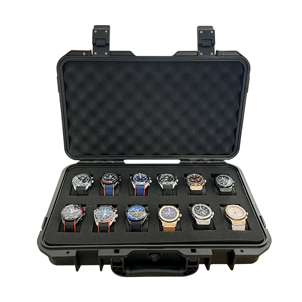 10/12 Grid Waterproof High-End Watch Storage Box – Antique Protective Safety Case with Thickened Sponge, Moisture-Proof Compartments for Watches, Jewelry, Collectors, and Personal Use Organizer 8