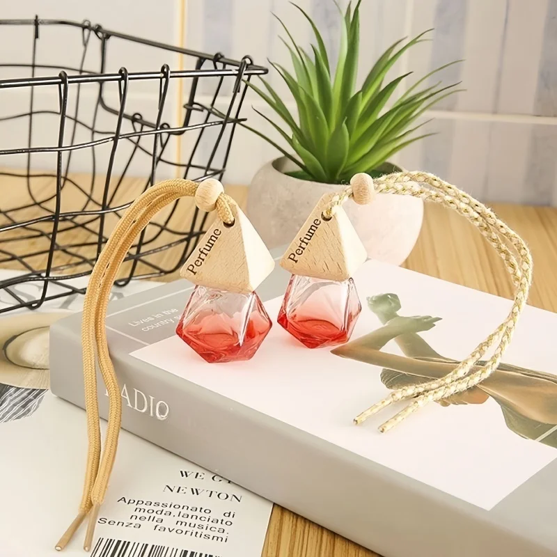 10PCS 8ML Matte Black Glass Car Diffuser Bottles, Refillable Essential Oil Pendant Containers, Empty Hanging Auto Air Freshener Bottles for Vehicle, Travel, Retail Display, and Custom Branding - 图片 4