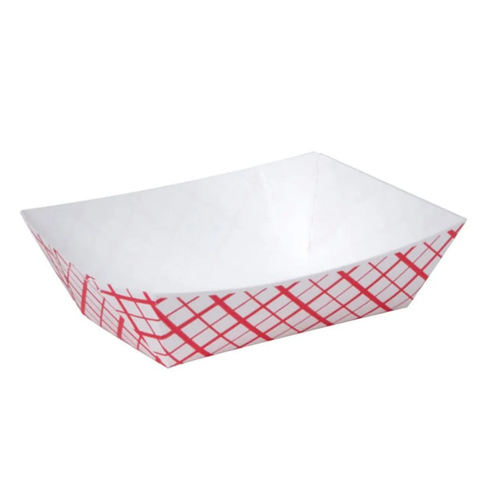 Eco-Friendly Disposable Cardboard Food Trays Greaseproof Paper Serving Boats for Hot Dogs Popcorn Ice Cream Nachos Party School Church Festival Catering Supplies 5
