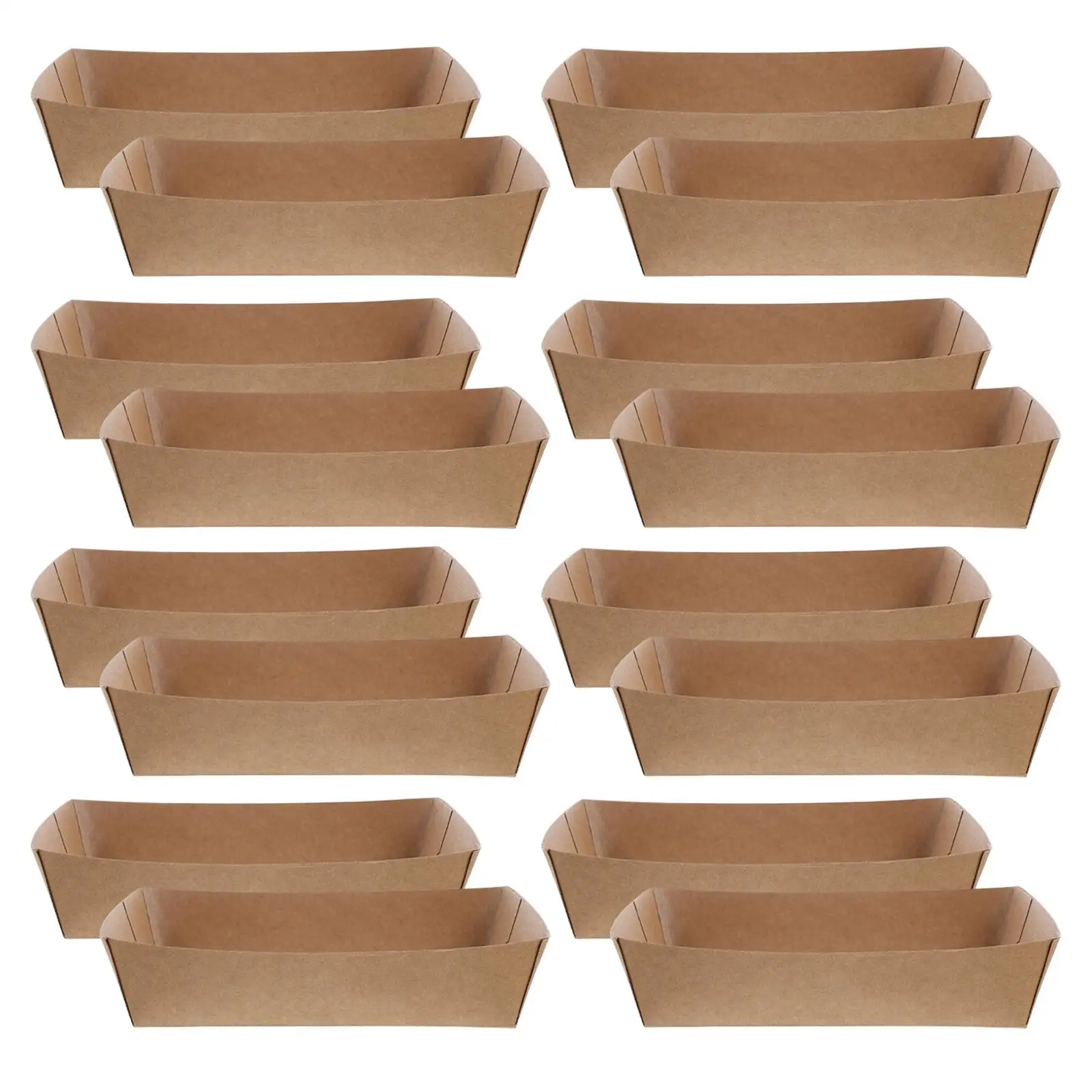 50pcs Disposable Paper Sandwich and Hot Dog Boxes, Kraft Food Boat Trays for Takeout, Picnic, BBQ, Fried Foods, and Party Snacks 18