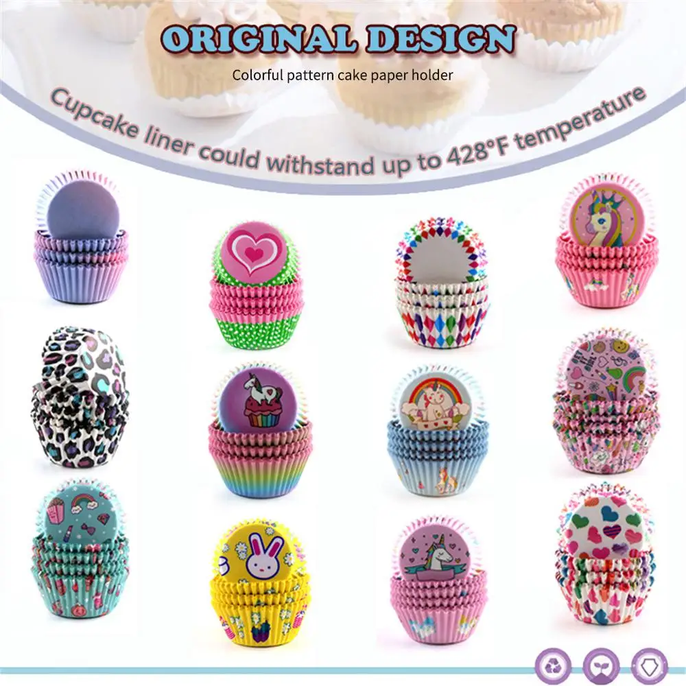 100pcs Greaseproof Paper Cupcake Liners – Oil-Resistant Muffin Cups for Baking, Party Trays, Cakes, Desserts, Homemade Cupcakes, DIY Baking Tools, Modern Minimalist Style