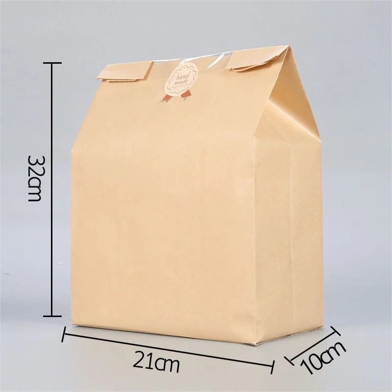 50PCS Kraft Paper Bakery Bags with Clear Window, Toast Sandwich Cookie Biscuit Candy Packaging Pouches, Eco-Friendly Paper Bread Bags for Baking Supplies, Party Favors, Takeout and Handmade Gift Wrapping - 图片 7