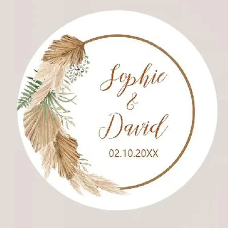 96-Pack Pampas Grass Wedding Stickers – Customizable Sealing Labels for Weddings, Baptisms, Birthdays, Party Decor, Personalized Gift Tags, Event Favors, DIY Craft Stickers for Celebrations 96-Pack Pampas Grass Wedding Stickers – Customizable Sealing Labels for Weddings, Baptisms, Birthdays, Party Decor, Personalized Gift Tags, Event Favors, DIY Craft Stickers for Celebrations - 图片 8