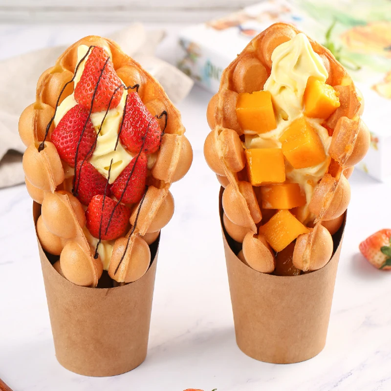 10pcs Disposable Kraft Paper French Fry Holders, Potato Chips Snack Cups, Charcuterie Boxes, Mini Dessert Containers, Party Supplies, Fast Food Takeout Paper Cups for Birthday, Wedding, Catering, Event Use - 图片 3