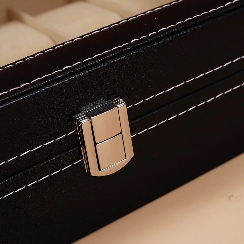 Premium PU Leather Watch Display Box with Glass Lid, Multi-Slot Organizer for 2/3/4/5/6/8/10/12/20 Watches, Elegant Jewelry Storage Case for Men and Women, Sophisticated Collector and Travel Organizer - 图片 2