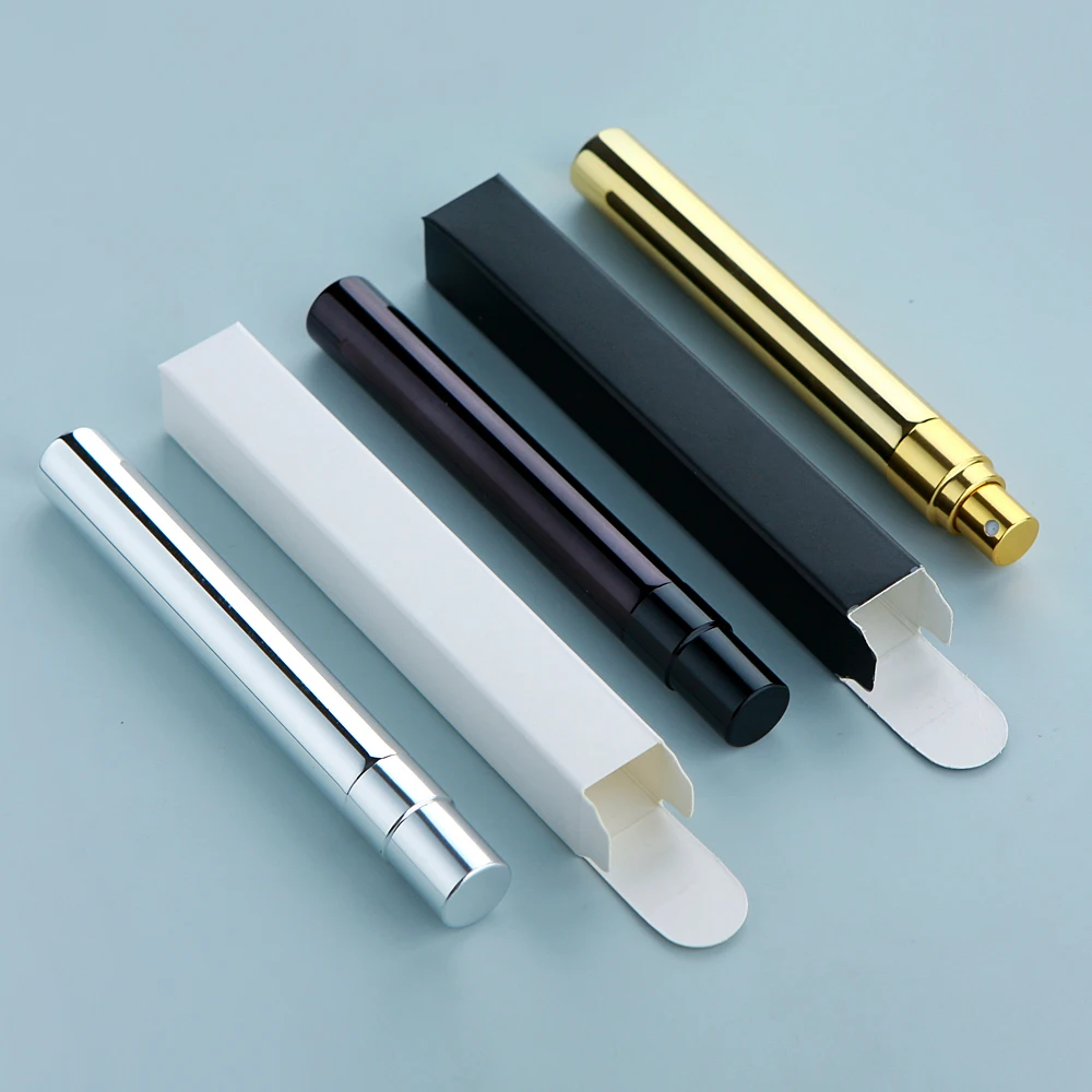 50pcs/Lot Electroplated Glass Perfume Bottles with Square Package Box, Refillable Atomizer Spray Parfum, Custom LOGO Printing Available with Frosted, UV Plating, Hot Stamping, Labeling for Cosmetic and Travel Use 3