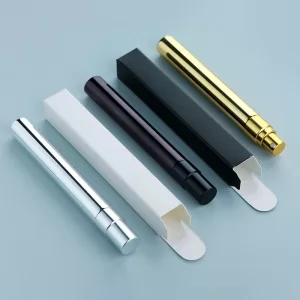 50pcs/Lot Electroplated Glass Perfume Bottles with Square Package Box, Refillable Atomizer Spray Parfum, Custom LOGO Printing Available with Frosted, UV Plating, Hot Stamping, Labeling for Cosmetic and Travel Use