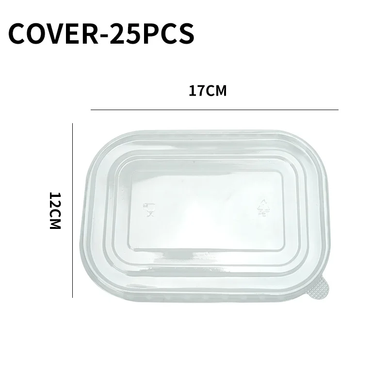 25-Pack Kraft Paper Lunch Box Bowls with Lids Disposable Square Food Containers for Salads Fast Food Bento Meals Takeout Microwave-Safe Food Storage Containers 500ml-1000ml - 图片 10