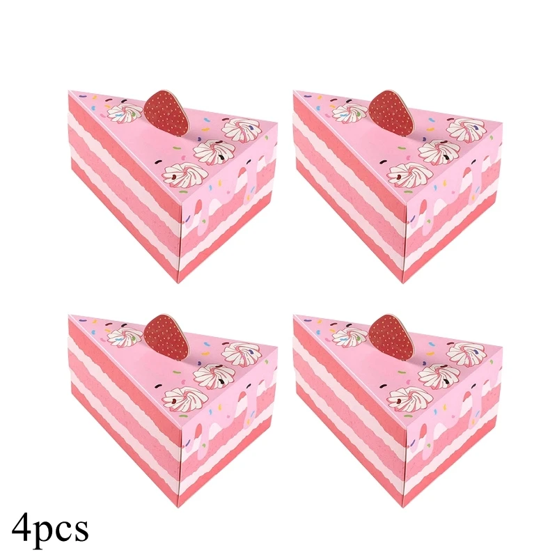 4pcs Triangle Candy Boxes in Cake or Candle Shape, Cute Paper Packaging for Cookies, Kids Gifts, Birthday, Wedding, Party Favors and Decorations, Durable Reusable Paper Boxes, Factory Direct Supply - 图片 9