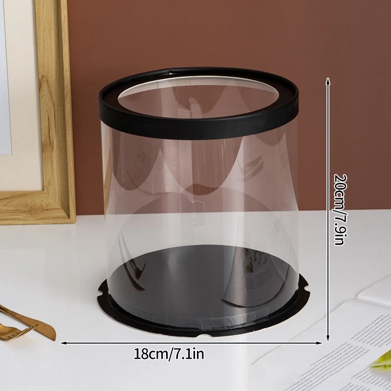 Transparent Gift Box Clear Plastic Cake Box Candy Storage Container, Dessert Present Organizer for Wedding, Birthday, Party, Food-Safe Display, DIY Baking, Transparent/Black - 图片 11