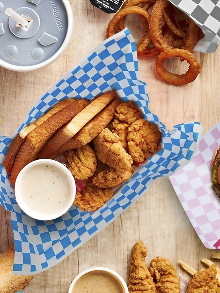 400-Pack Food-Grade Greaseproof Paper Sheets for Sandwiches, Burgers, Fries, & Snacks, Checkered Design, Microwave & Freezer Safe, Bulk Disposable Liners for Catering, Party, Restaurant Use 7