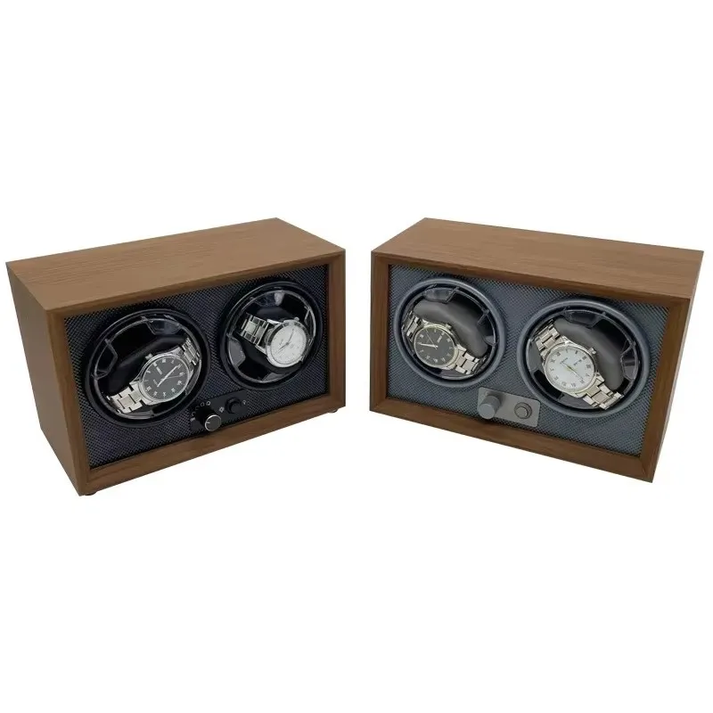 Luxury Wooden Automatic Watch Winder Box for 2 Watches with Silent Motor, Multiple Rotation Modes, LED Light, USB & DC Power Supply, Secure Packaging and Jewelry Display Storage Case - 图片 3