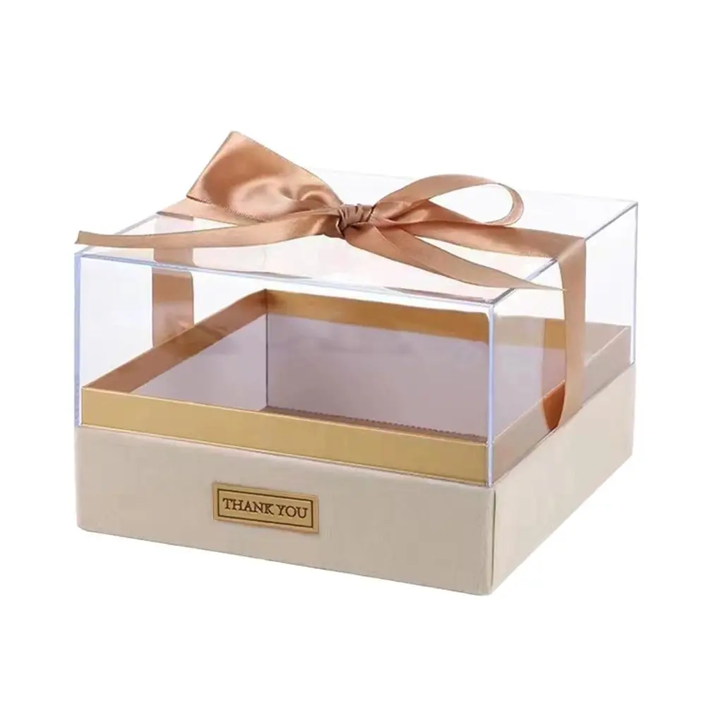Transparent Wedding Hand Gift Box, Luxury Acrylic Bow Present Container for Valentine's Day, Anniversary, or Special Occasion Gifts, Elegant Light and Stylish Packaging for Weddings and Parties - 图片 11