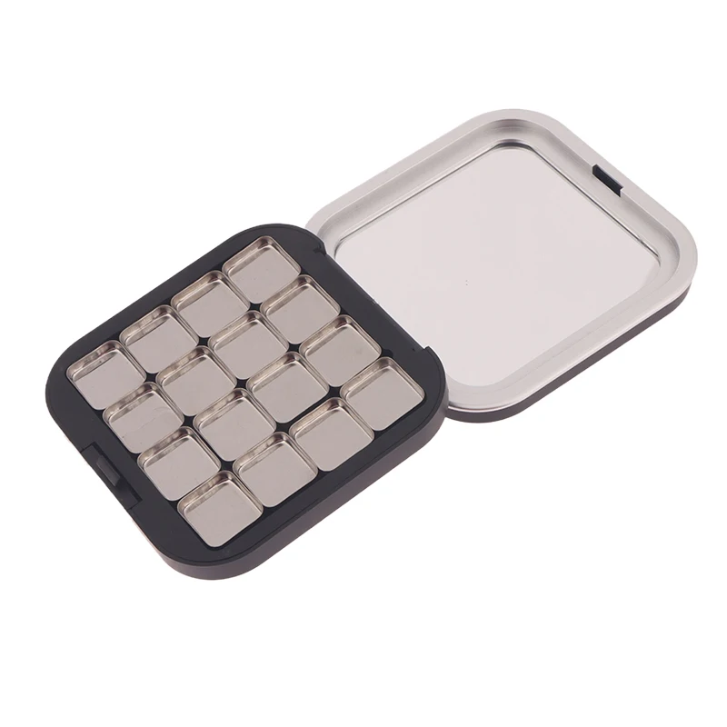 Matte Black Empty Magnetic Eyeshadow Palette, Refillable Makeup Case with Mirror and 16 Pans, Portable DIY Eye Shadow Organizer Storage Box for Pressed Powder, Blush, Lip Gloss, Beginners - 图片 4