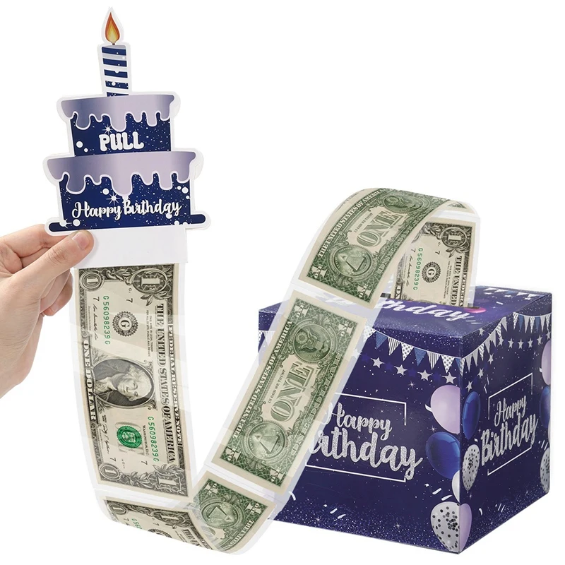 Birthday Money Gift Boxes with Pull-Out Happy Birthday Card, Fun Cash Surprise Packaging for Kids and Adults, Creative Party Favor Box for Birthday Celebrations, Durable and Reusable Paper Boxes 8