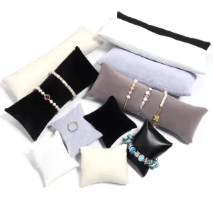 Bracelet & Watch Display Pillow Jewelry Cushion Holder – Soft Velvet PU Bangle Show Pad Photography Prop for Jewelry Store, Counter Display & Wholesale Organizer Accessories