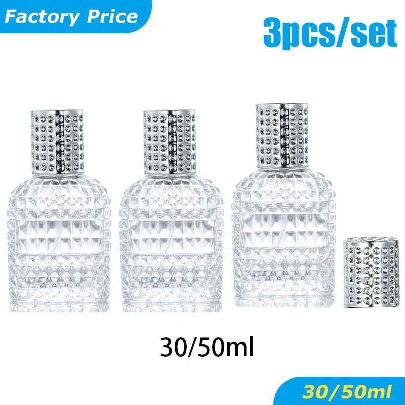30ml 50ml Pineapple-Shaped Glass Perfume Bottle with Spray | Portable Refillable Atomizer Container for Travel, Essential Oil, Fragrance Storage, DIY Aromatherapy, Party, Wedding, Home Decor, 1 or 3 Pack