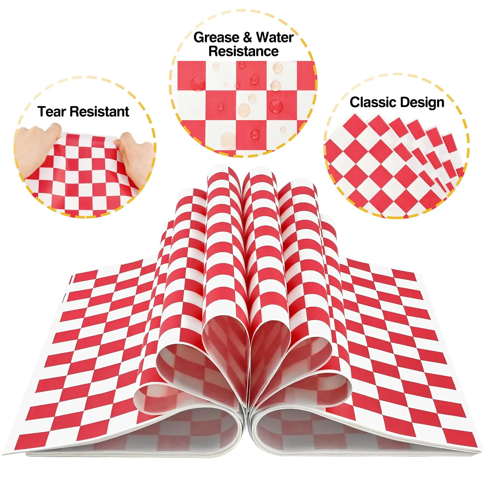 20-Pack Christmas-Themed Greaseproof Sandwich Wrapping Paper – Food-Grade Deli Paper Sheets for Burgers, Sandwiches, Fries, and Holiday Party Packaging – 12 x 12 Inches - 图片 3