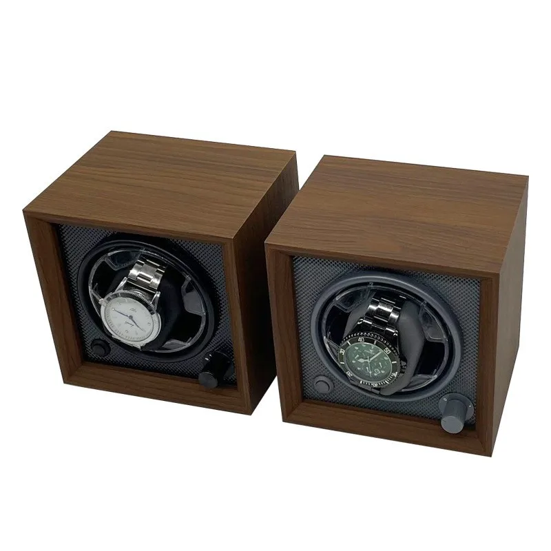 Luxury Wooden Automatic Watch Winder Box for 2 Watches with Silent Motor, Multiple Rotation Modes, LED Light, USB & DC Power Supply, Secure Packaging and Jewelry Display Storage Case 7