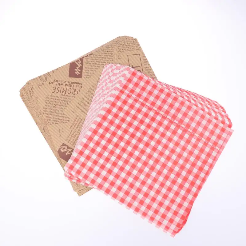 50 Pieces Premium Grease-Resistant Baking Paper Bags 18x18cm for Sandwiches, Donuts, Burgers, Fried Snacks, Picnic & BBQ Food Wrapping, Leak-Proof, Durable, Kitchen & Party Essentials 8