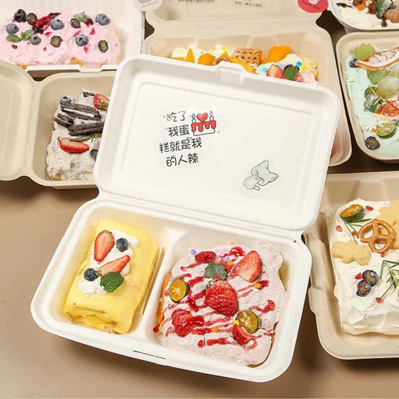 10pcs Disposable Packaging Lunch boxes, Food Containers for Vegetables, Fruit, Salad, Desserts, Cakes, Burgers, Microwave-Safe, Takeout, Picnic, Eco-Friendly Meal Prep Boxes