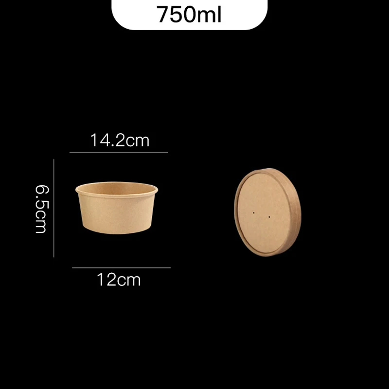 20Pcs Disposable Round Paper Lunch Box with Lid, Eco-Friendly Bento Food Storage Containers for Salad Fruit Cake Dessert Meal Prep Takeout Kitchen Party Use - 图片 14