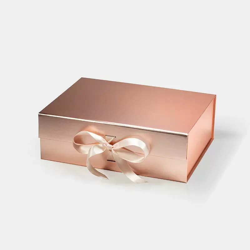 Medium Luxury Magnetic Closure Rigid Packaging Gift Box | Custom Logo Wedding Birthday Baby Gift Box | Eco-Friendly Foldable Paper Box with Half Magnetic Flap - 图片 8