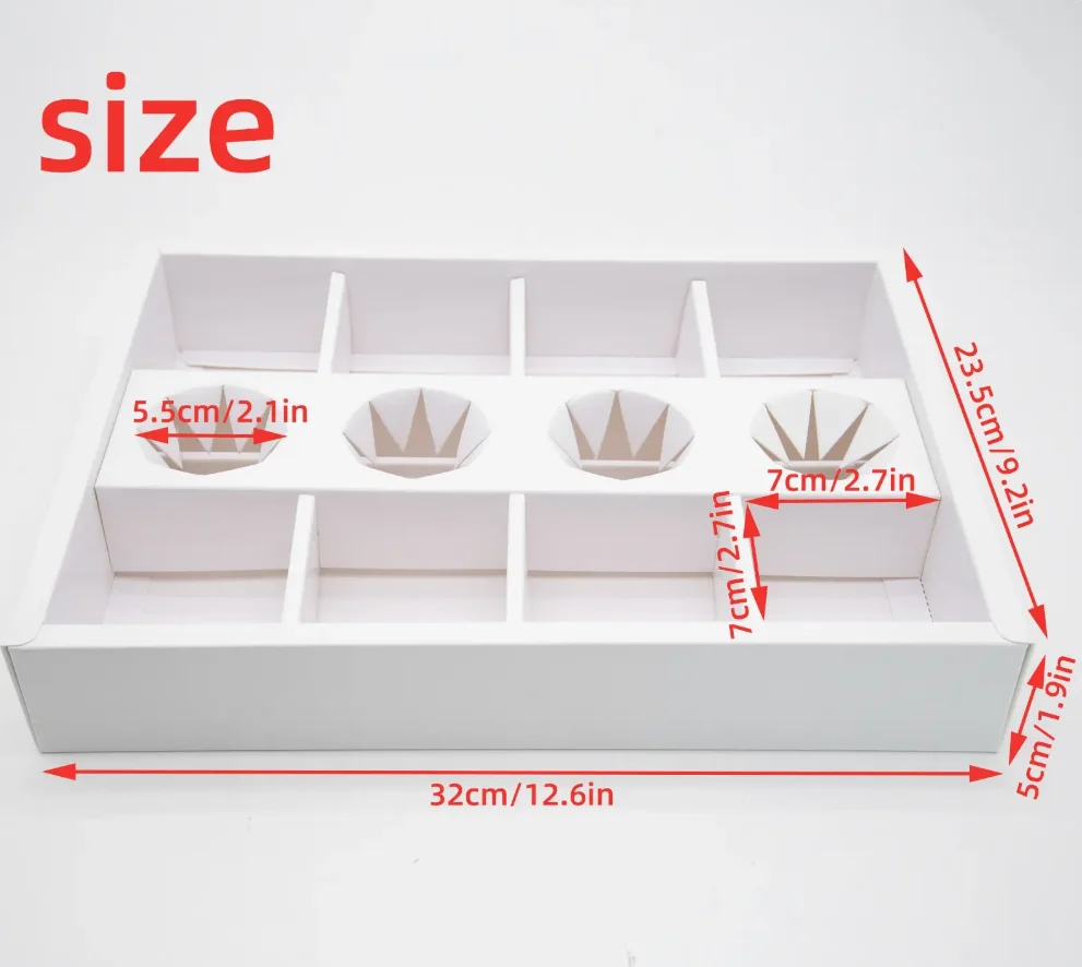 10PCS White Paper Food Display Boxes with Dividers, Multi-Compartment Takeaway Packaging for Brunch, Snacks, Candy, Pastries, Eco-Friendly Disposable Container for Parties, Catering, Picnic, Gift Presentation - 图片 8