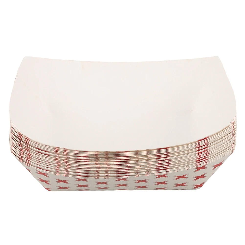 50pcs Hot Dog Food Boat Trays, Paper Plates for Chicken Wings, Nachos, BBQ, and Party Snacks, Disposable Paper Food Trays for Catering, Picnics, and Events