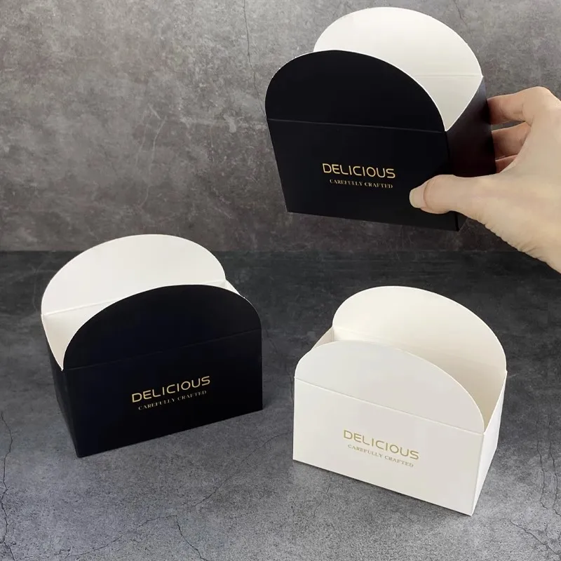 50 Pack Kraft Paper Croissant Sandwich Boxes Disposable Food Packaging for Bakery Breakfast Lunch Donuts Bread Snack Catering Party Use Eco-Friendly Baking Supplies