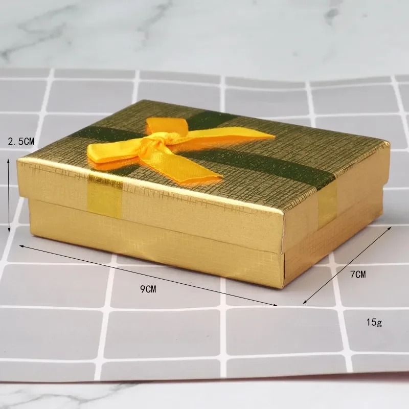 Velvet Metal Necklace Holder and Cardboard Jewelry Gift Box with Butterfly Bow – Sponge Lined Rectangle Packaging for Rings, Bracelets, Earrings and Necklaces – Elegant Jewelry Display and Storage