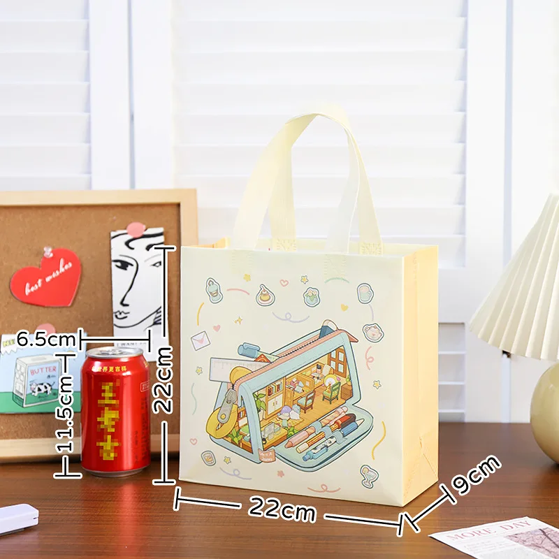 2025 Cute Cartoon Non-Woven Tote Bags, Reusable Pastel Gift Bags for Kids Birthday Party Favors, Classroom Treats, Candy, Cookies, Arts & Crafts, Durable Eco-Friendly Packaging, 12/30pcs 1