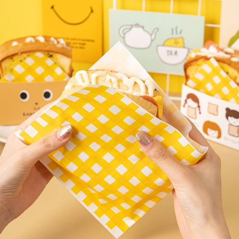 10 Sets Cardboard Sandwich & Burger Packaging Boxes, Toast and Bread Paper Trays, Disposable Food Containers for Cakes, Bakery Items, Takeout, Wedding Party, Catering, Gift, Snacks - 图片 5