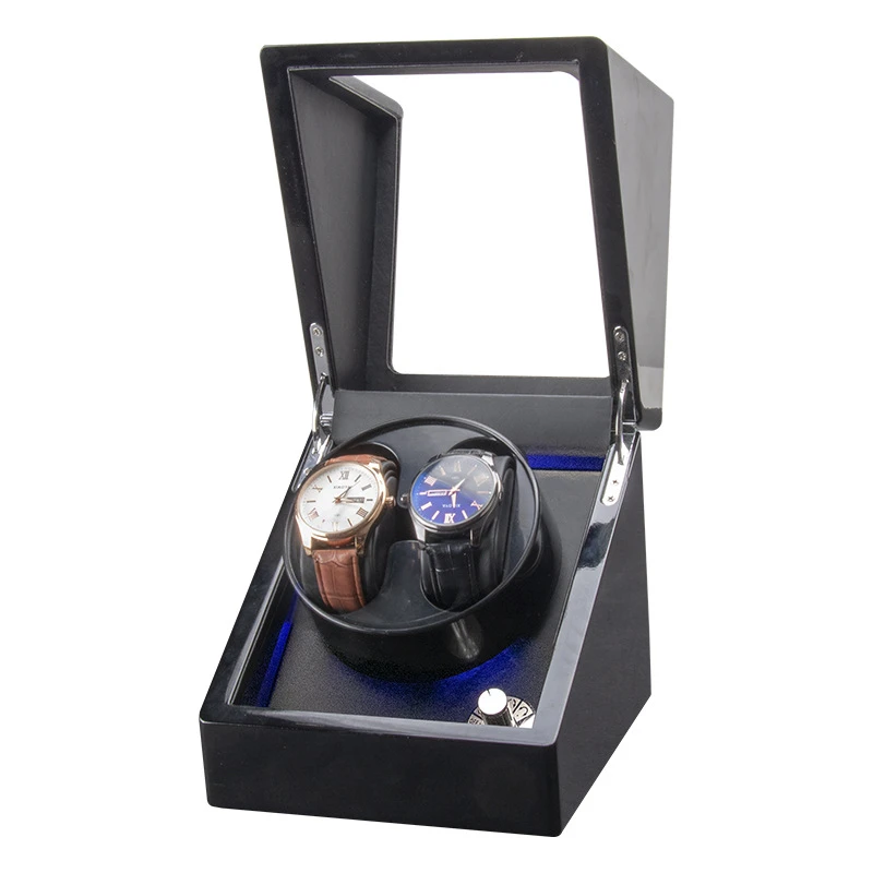 Automatic Watch Winder Box for Mechanical Watches, 2/1/2 Slot Intelligent Rotary Table Shaker with 5 Adjustable Gear Modes, High Gloss Wood Finish, USB & Plug-In Power, Durable Silent Motor for Men & Women Watches 8
