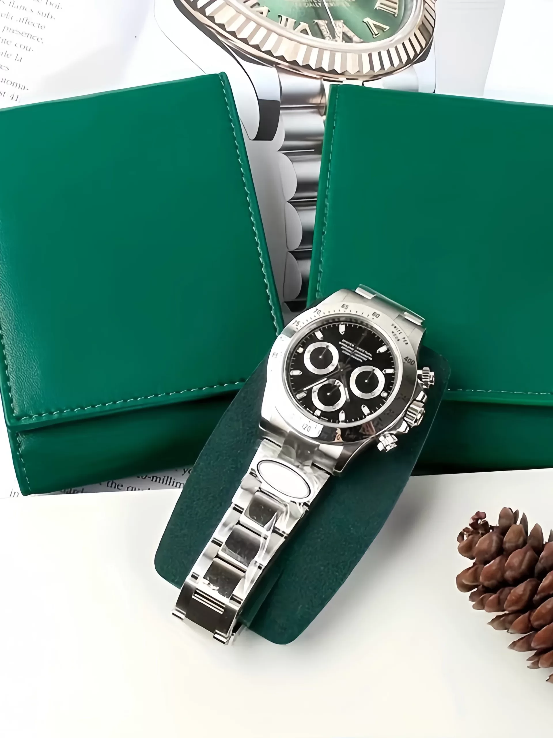 Travel Watch Organizer | High-End Portable Green Travel Watch Storage Bag with Secure Snap Closure, Protective Wristwatch Case for Men and Women, Compact Snap-On Organizer for Safe Transport and Display 1