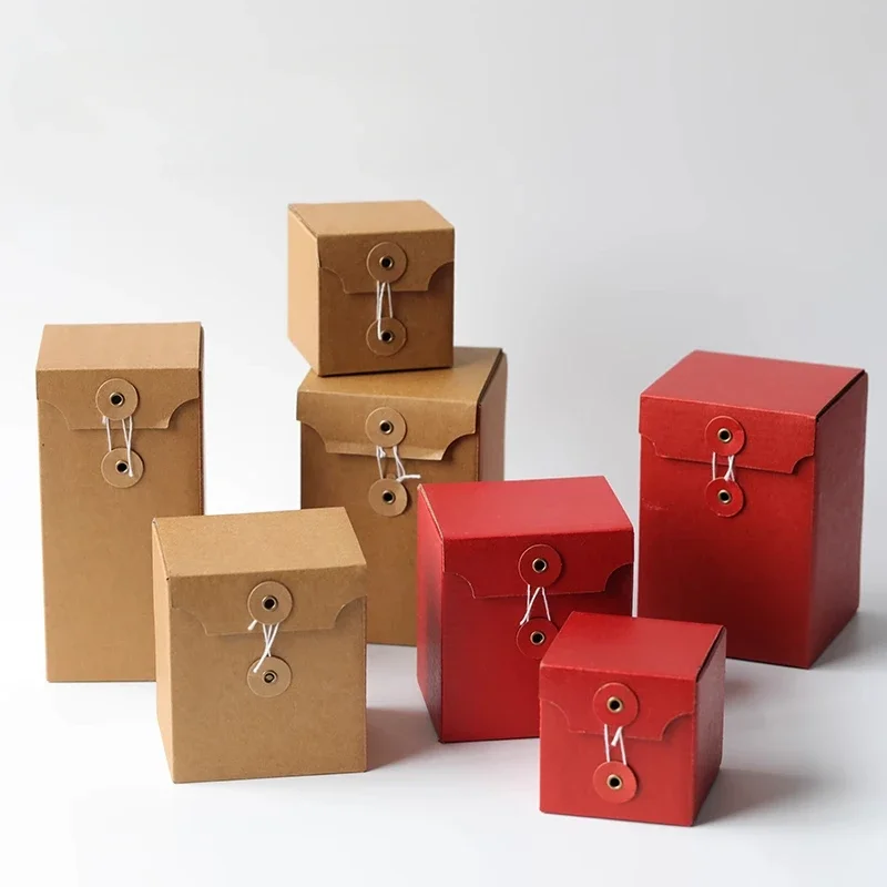 10pcs Red DIY Candle Gift Boxes, Empty Kraft Paper Packaging for Scented Candles, Wedding Favors, Candy, or Small Gifts, Elegant Reusable Paper Cartons, Direct from Factory with Ribbon Option