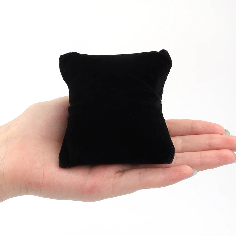 Velvet & PU Leather Jewelry Pillow Stand – Elegant Display Holder for Bracelets, Bangles, Anklets, and Watches | Soft Organizer Cushion for Retail Photography, Showcase, or Wholesale Jewelry Presentation