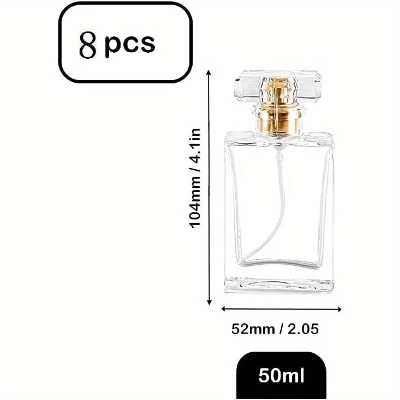 8pcs 30ml Empty Clear Glass Perfume Bottles – Refillable Travel Spray Atomizer Containers for Fragrances, Essential Oils, Cosmetic Liquids, Leak-Proof Mini Perfume Bottles for DIY or Gift Use - 图片 4