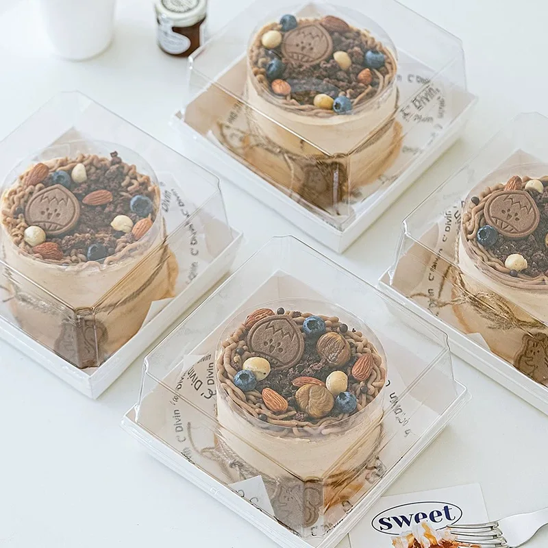 Enhanced Transparent Cake Box – 4 & 5 Inch Multi-Layer Mousse and Pastry Packaging Container, Clear Dessert Holder for Baking, Tiramisu, Cupcakes, and Elegant Bakery Takeaway - 图片 4