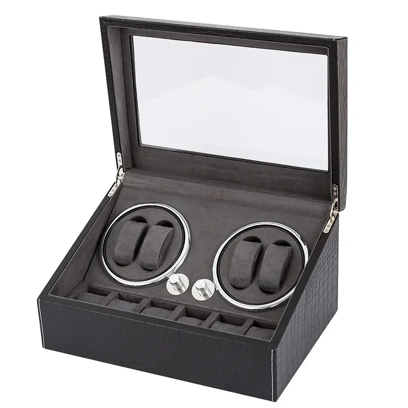 Ultra-Quiet Automatic Watch Winder Box with LED Lighting, Rotating Display for Mechanical Watches, Luxury Organizer Storage Case for Multiple Timepieces, Elegant Gift Choice for Collectors - 图片 3