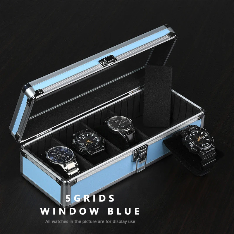 Aluminum Watch Display Case with 1/3/5 Slots, Portable Suitcase Organizer for Men & Women, Multifunctional Clock Storage Box, Watch Stand Holder, Jewelry Storage and Travel Case with Secure Compartments - 图片 7